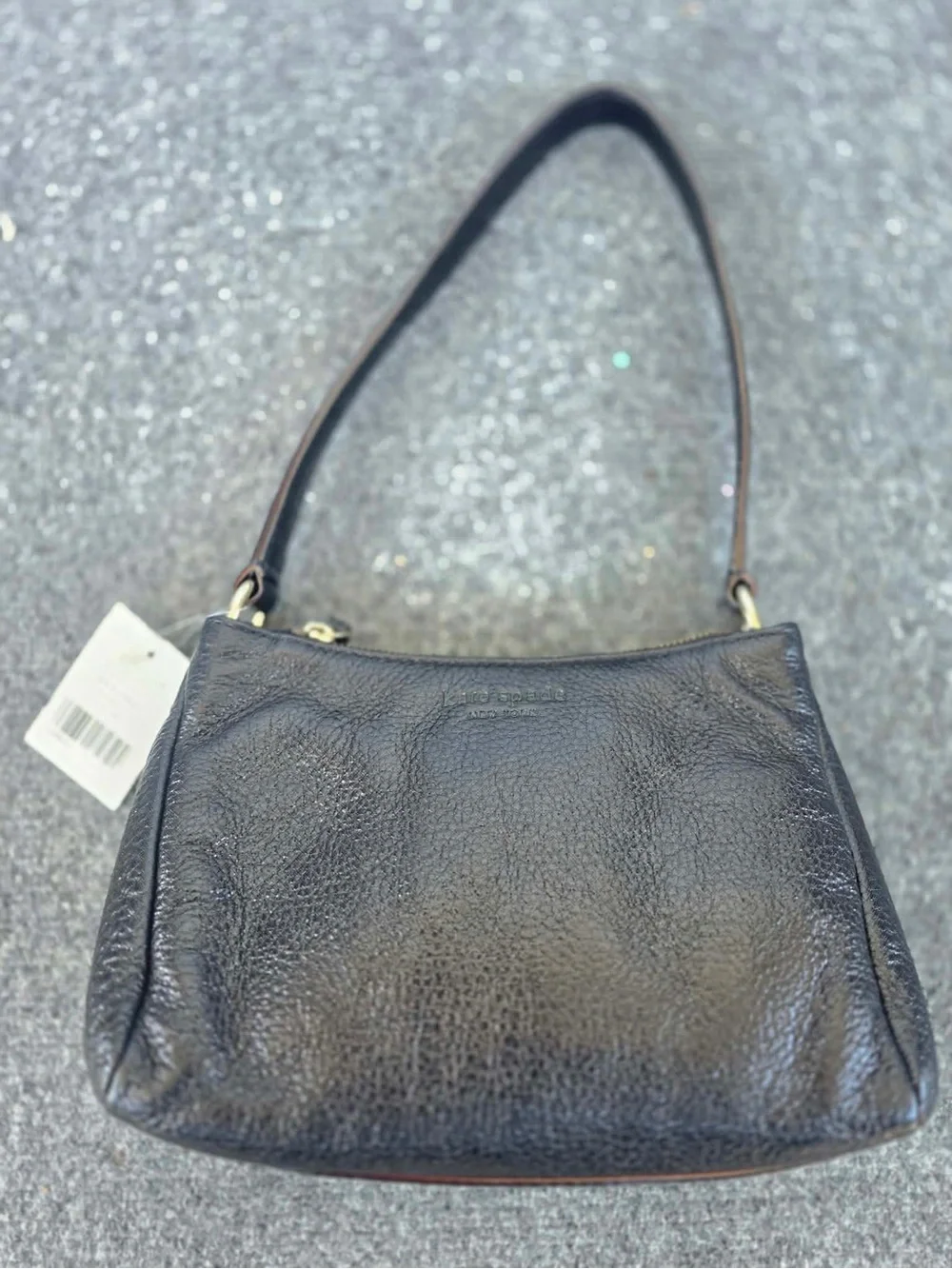 Kate Spade black pebbled leather shoulder bag